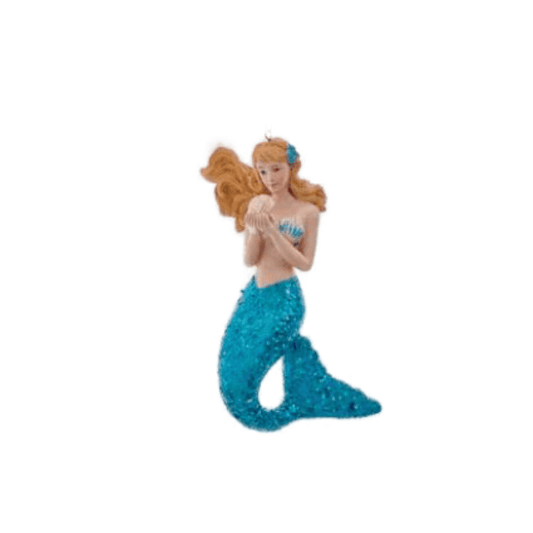 Mermaid With Sea Green Glittered Tail Ornament