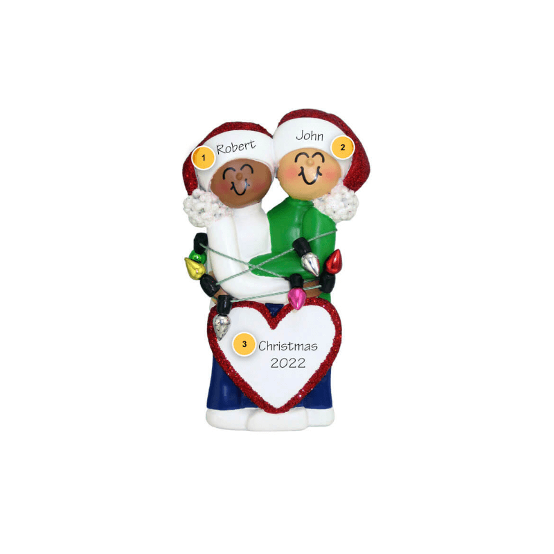 Tangled in Lights Personalized Couple Ornament