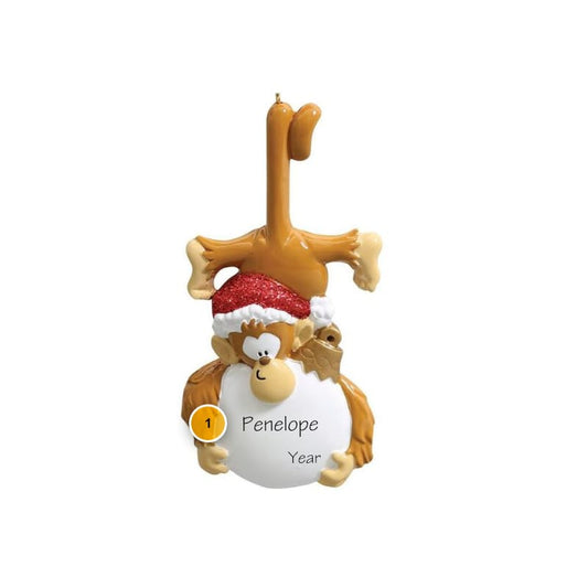 Christmas Monkey Personalized Ornament