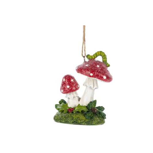 Mushroom with Caterpillar Ornament