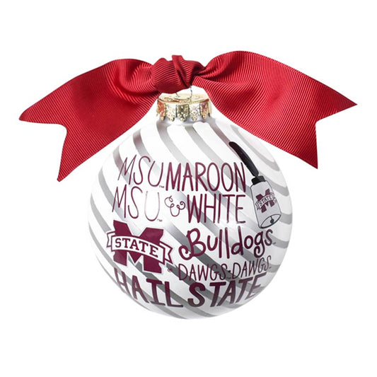 Mississippi State University Hail State Ball Ornament