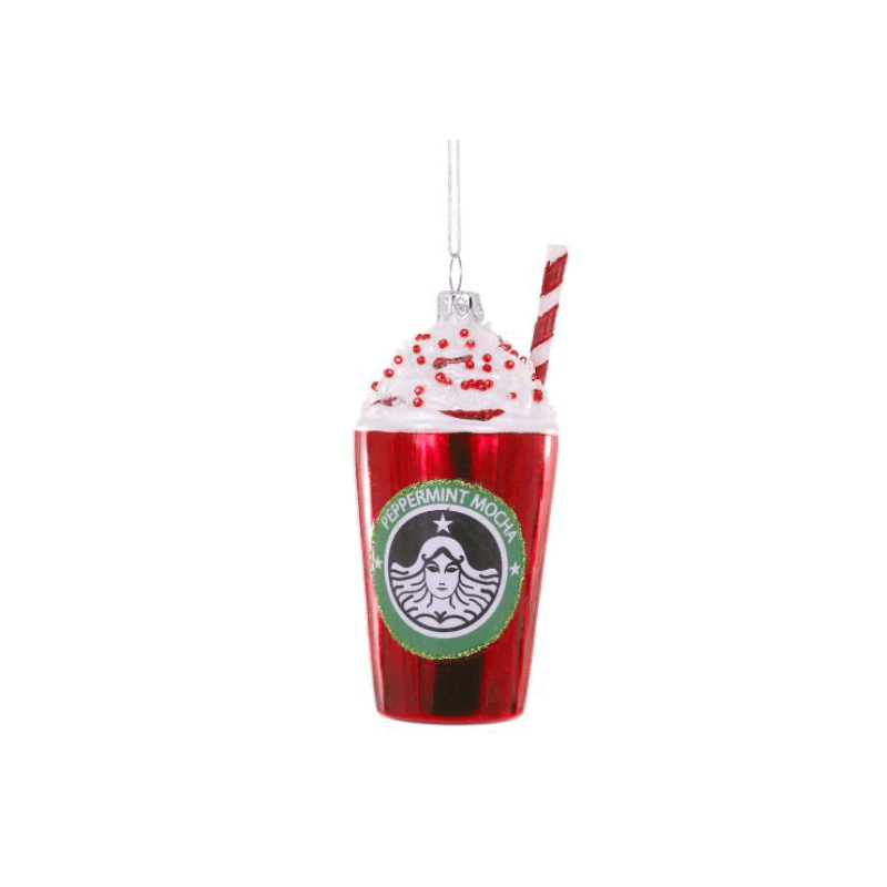 Peppermint Mocha Glass Ornament