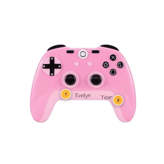 Pink Game Controller Personalized Ornament