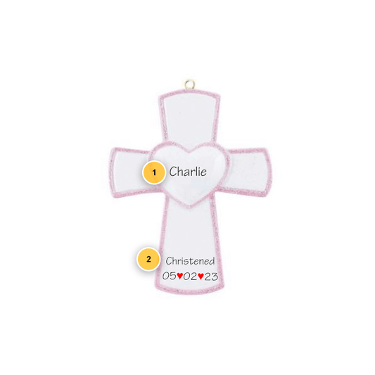 Baby Girl Cross Personalized Ornament