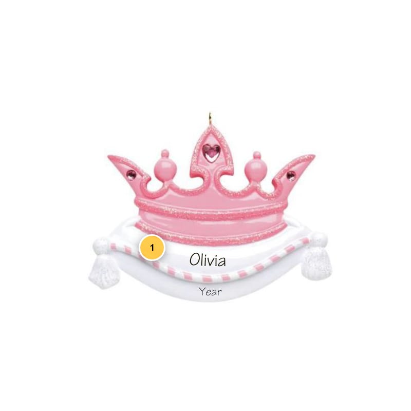 Pink Princess Crown Personalized Ornament