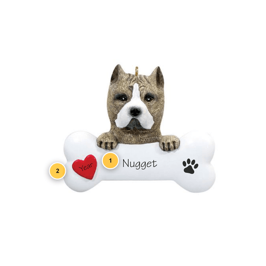 Pitbull Personalized Dog Ornament