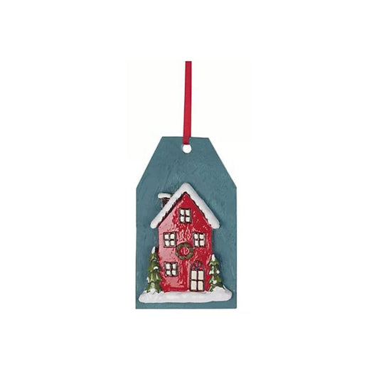 Red Winter House Ornament