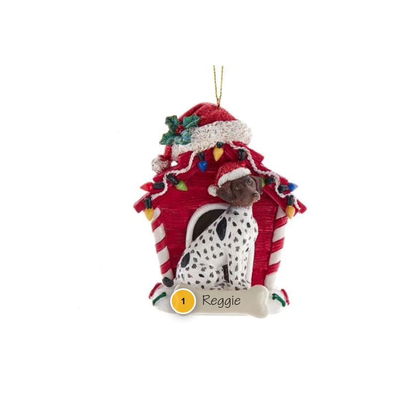 German Shorthaired Pointer with Dog House Personalized Ornament