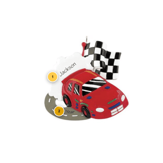 Red Race Car Personalized Ornament