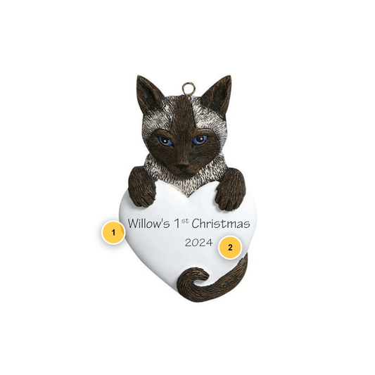 Siamese Cat Personalized Ornament