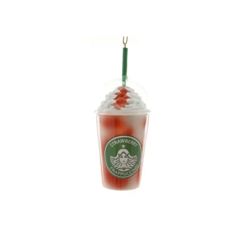 Strawberry Frappuccino Glass Ornament