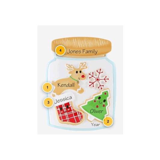 Sugar Cookie Family of 3 Personalized Ornament