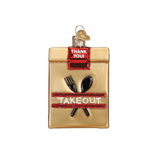Takeout Bag Glass Ornament