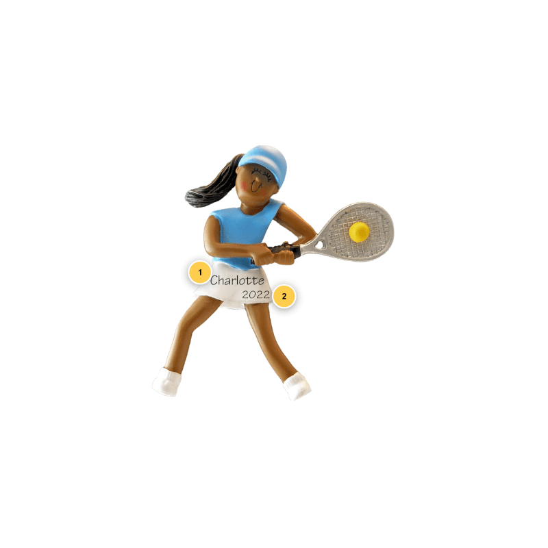 African American Female Tennis Player Ornament