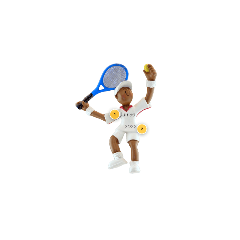 African American Male Tennis Player Ornament
