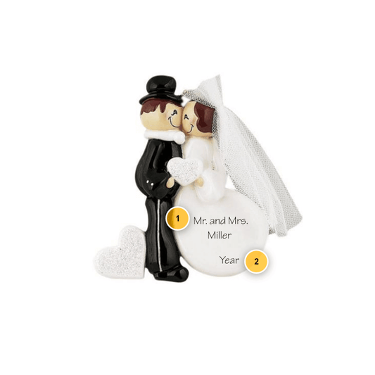 Traditional Wedding Kiss Personalized Ornament