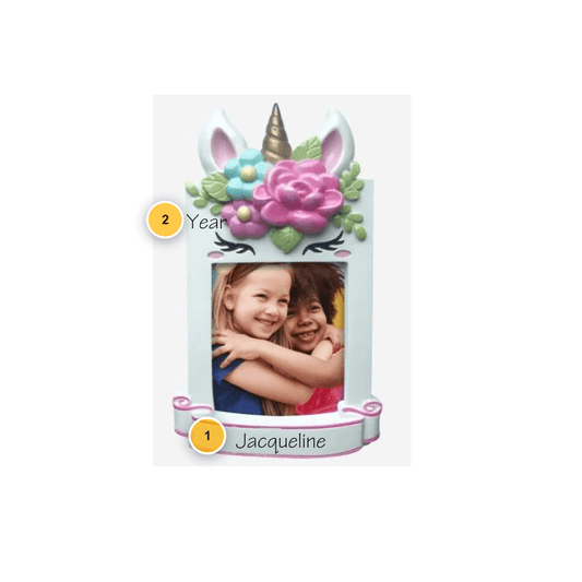 Unicorn Picture Frame Personalized Ornament