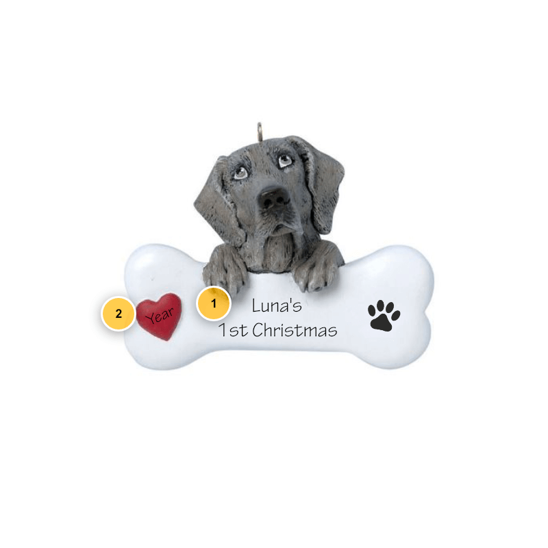 Weimaraner Personalized Dog Ornament