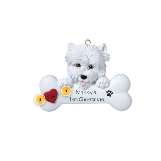 Westie Personalized Dog Ornament