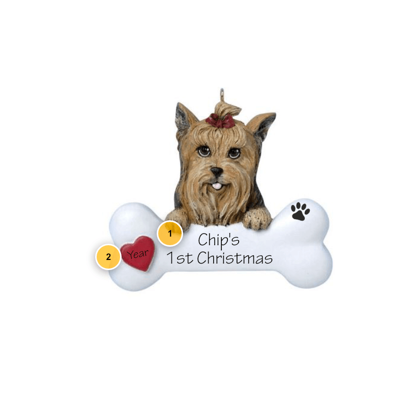 Yorkie Personalized Dog Ornament