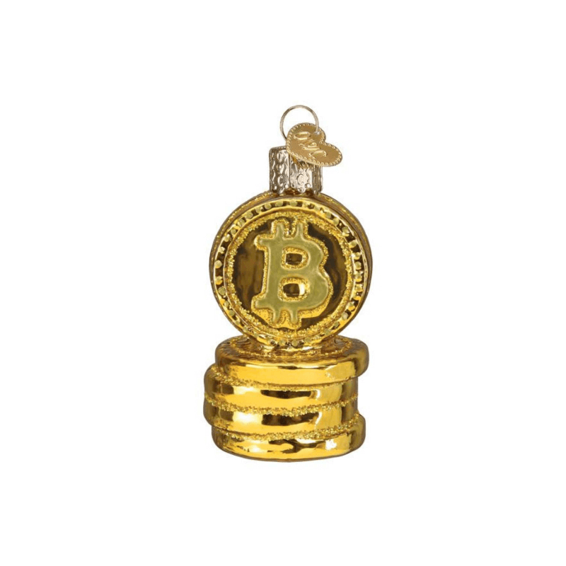 Bit Coin Glass Ornament