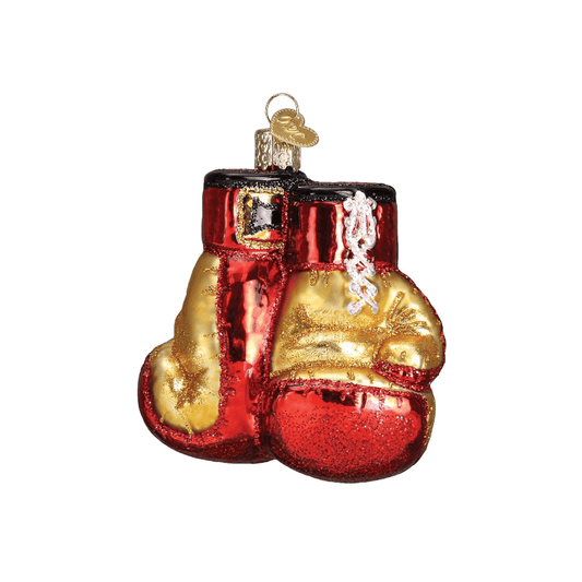 Boxing Gloves Glass Ornament