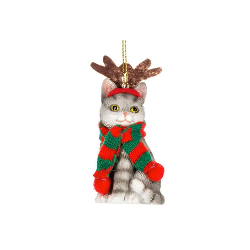 Cat as Reindeer Ornament