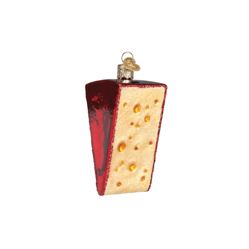 Cheese Wedge Glass Ornament