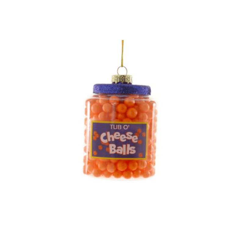 Cheese Balls Glass Ornament