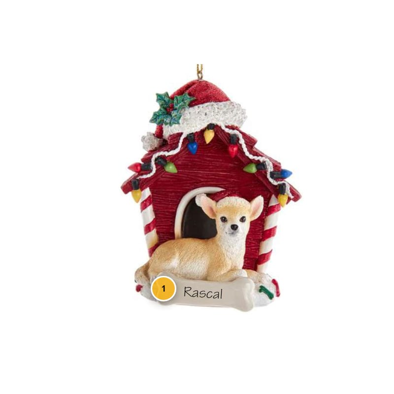 Chihuahua with Dog House Personalized Ornament