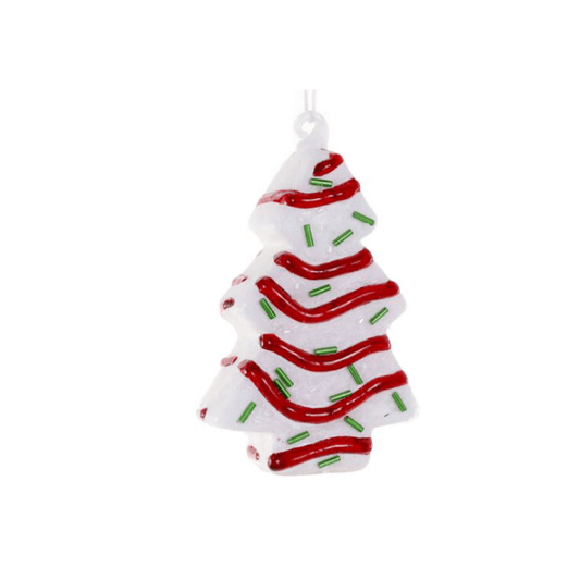 Christmas Cake Glass Ornament