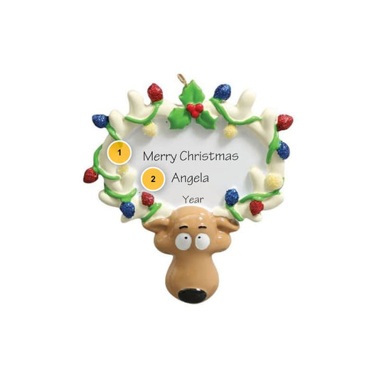 Deer Tangled Light Christmas Personalized Ornament