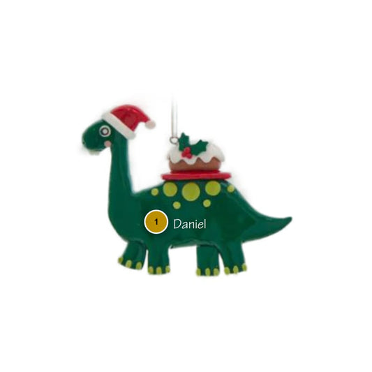 Green Clay Dinosaur Personalized Ornament