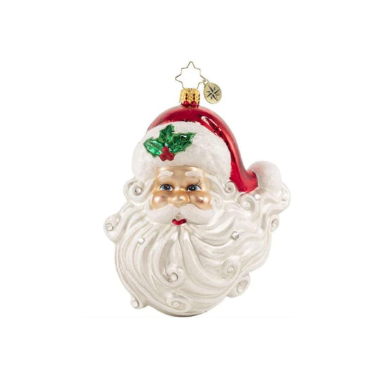 Christopher Radko-Jolly With A Dash Of Holly Little Gem Santa Glass Ornament