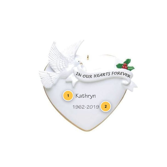 In Our Hearts Forever Memorial Personalized Ornament