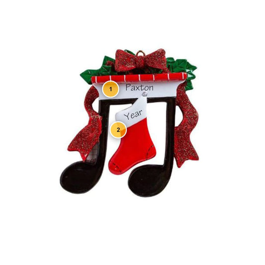 Music Note Fireplace Personalized Ornament