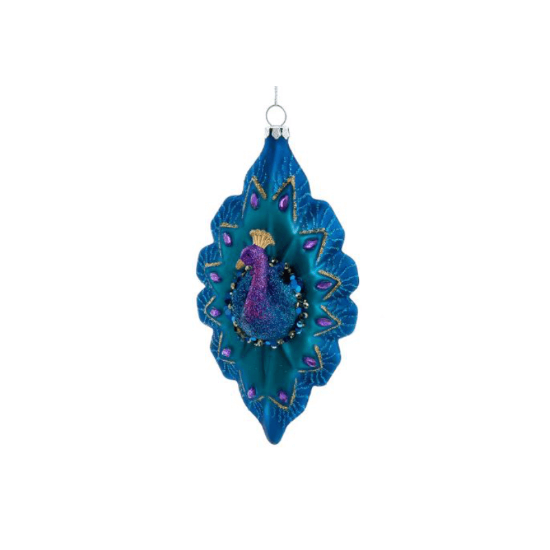 Peacock Glass Ornament