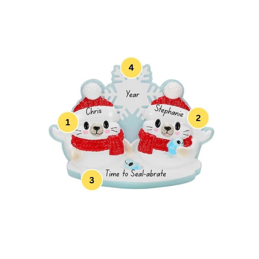 Seal Couple Personalized Ornament