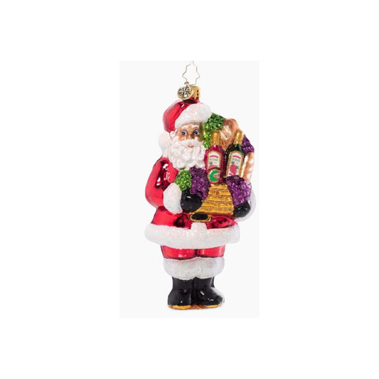 Christopher Radko-Wine Night Santa Ornament