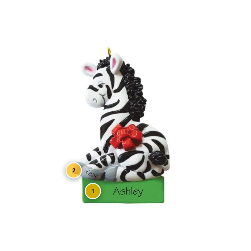 Christmas Zebra Personalized Ornament