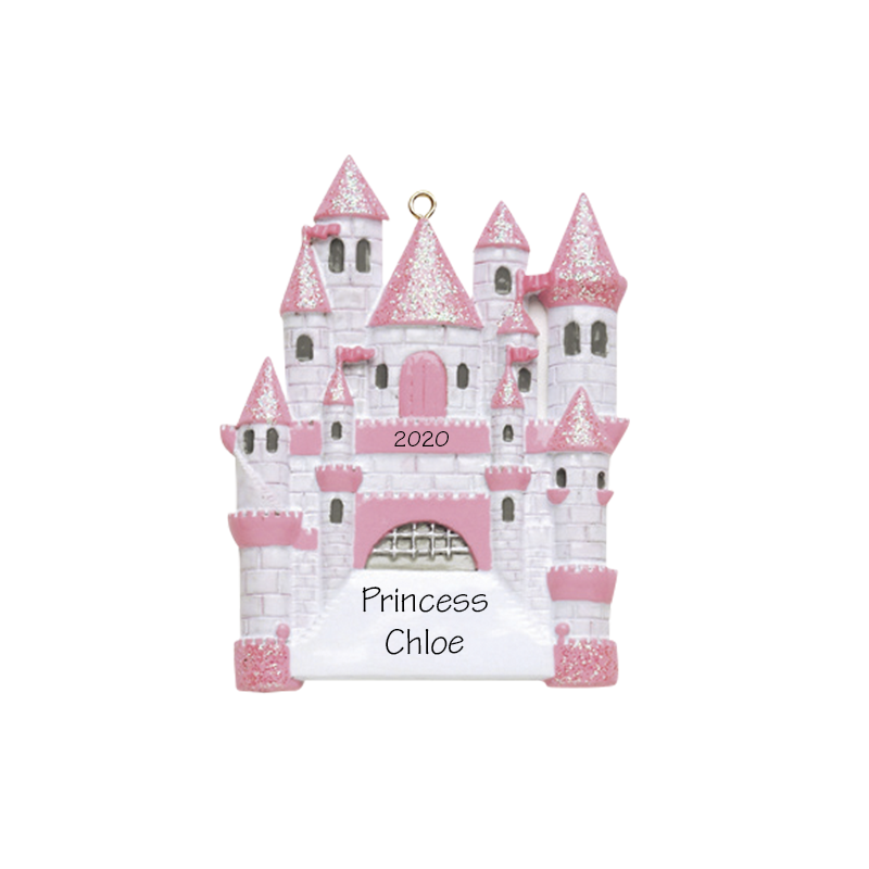 Pink Castle Personalized Ornament