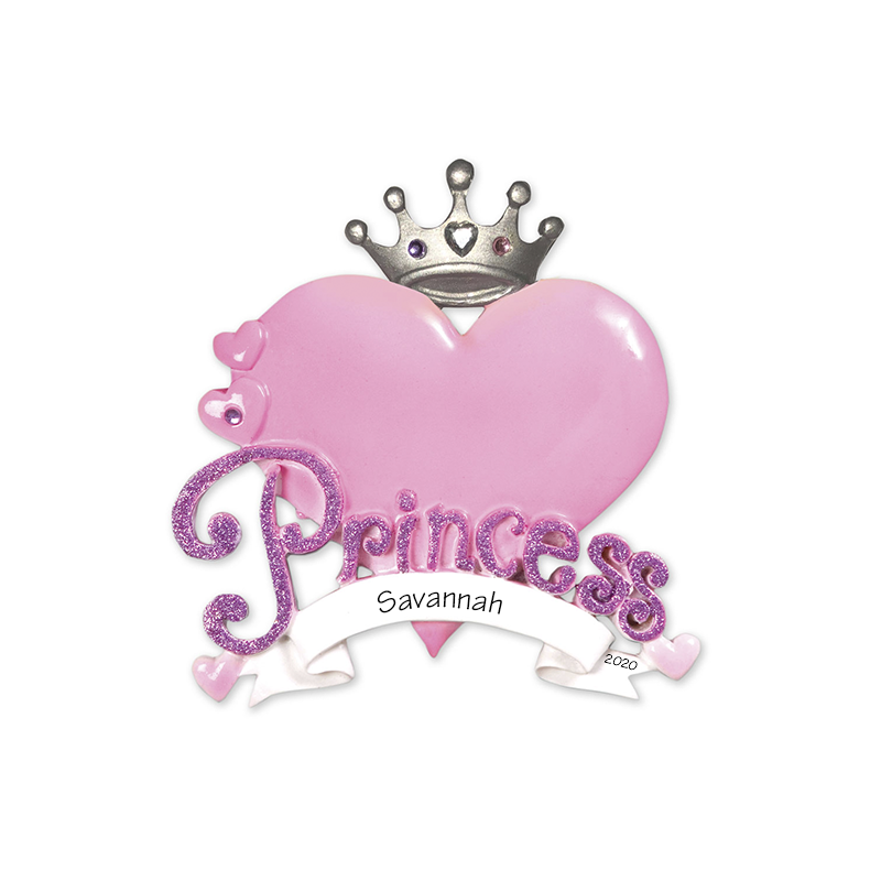 Princess Heart Personalized Ornament
