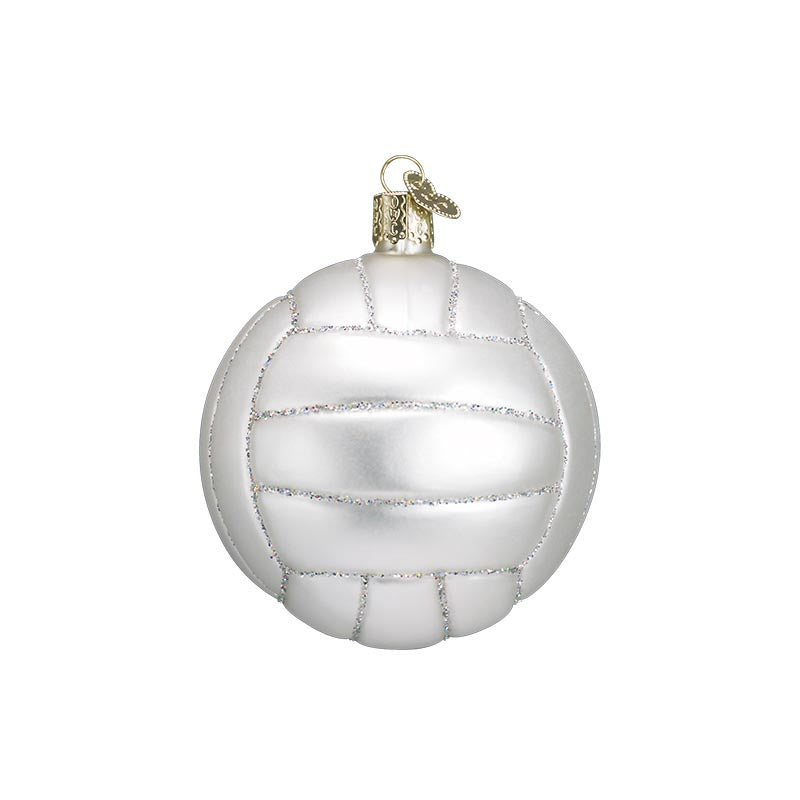 Volleyball Glass Ornament