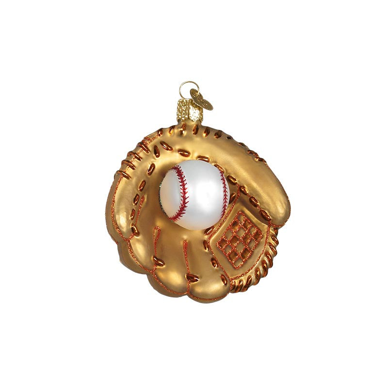 Baseball Glove and Ball Glass Ornament