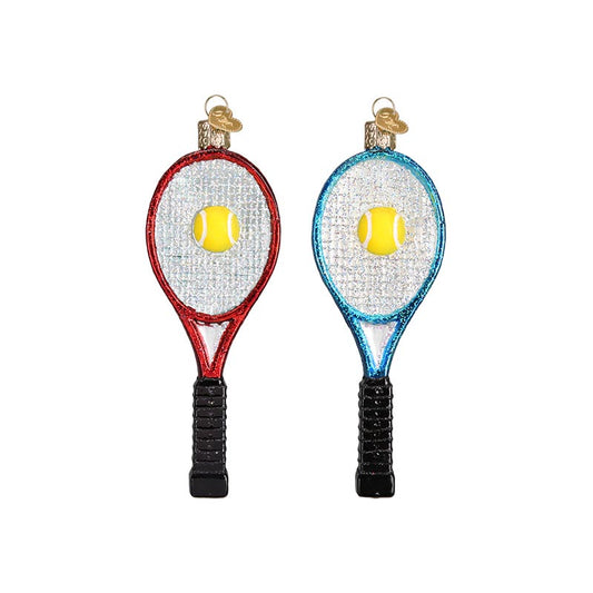 Tennis Racket Glass Ornament