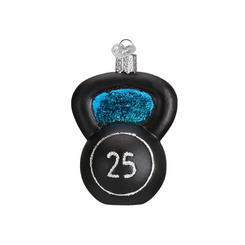 Kettlebell Weight Glass Ornament