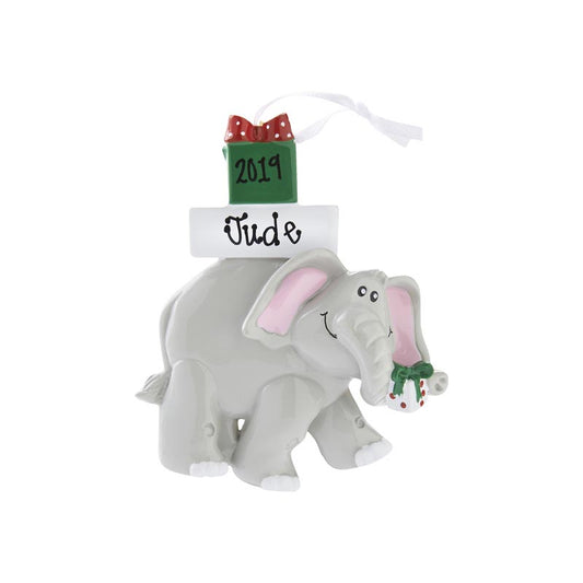 Elephant with Presents Personalized Ornament