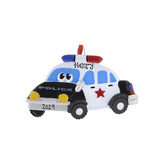 Animated Child's Police Car Personalized Ornament