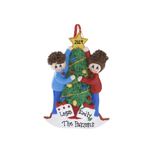 Couple Decorating Christmas Tree Personalized Ornament