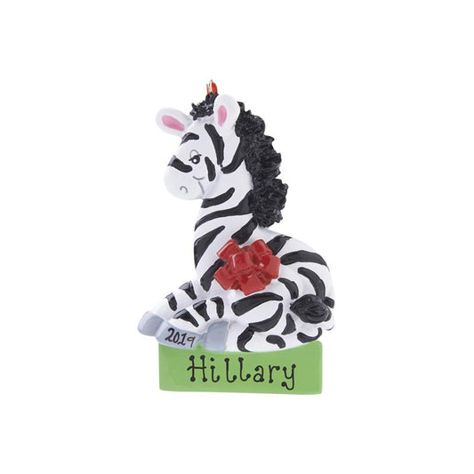 Christmas Zebra Personalized Ornament